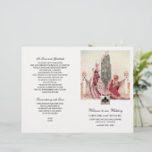 ロマンチックなヴィンテージアート折り畳み結婚式 プログラム (スタンド正面)