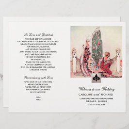 ロマンチックなヴィンテージアート折り畳み結婚式 プログラム