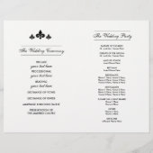 ロマンチックなヴィンテージアート折り畳み結婚式 プログラム (裏面)