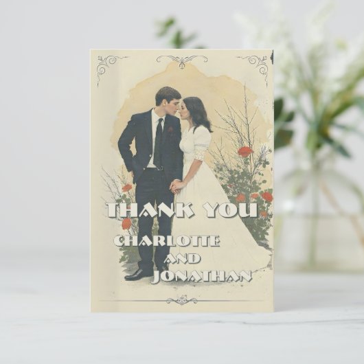 ロマンチックなヴィンテージウェディングカップルのアート (スタンド正面)