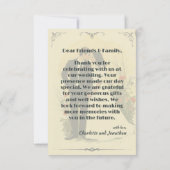 ロマンチックなヴィンテージウェディングカップルのアート (裏面)