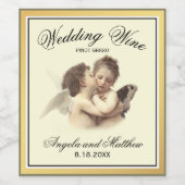 ロマンチックなヴィンテージウェディングワインファーストキス ワインラベル (シングルラベル)