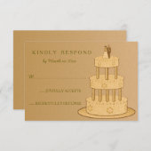 ロマンチックなヴィンテージウェディングRSVP 出欠カード (正面/裏面)