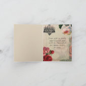 ロマンチックなヴィンテージエフェメラフローラありがとう サンキューカード (内部)