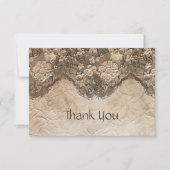 ロマンチックなヴィンテージカントリーレース サンキューカード (正面)