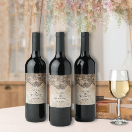 ロマンチックなヴィンテージカントリーレース ワインラベル