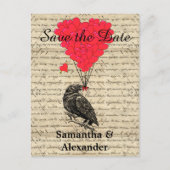 ロマンチックなヴィンテージクロウは日付を保存 案内ポストカード (正面)
