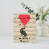 ロマンチックなヴィンテージクロウは日付を保存 案内ポストカード (スタンド正面)