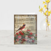 ロマンチックなヴィンテージコラージュの母親の日 カード (黄色い花)