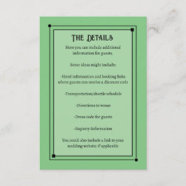 ロマンチックなヴィンテージスタイルの淡い緑のウェディング エンクロージャーカード