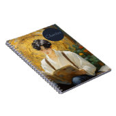 ロマンチックなヴィンテージスタイルアートオブボーイ読ズ ノートブック (右側)