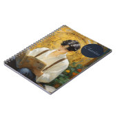 ロマンチックなヴィンテージスタイルアートオブボーイ読ズ ノートブック (左側)