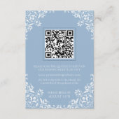 ロマンチックなヴィンテージダスティブルーとホワイトRSVPカード エンクロージャーカード (正面)