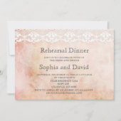 ロマンチックなヴィンテージバラとレースのリハーサルディナー 招待状 (正面)