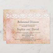 ロマンチックなヴィンテージバラとレースのリハーサルディナー 招待状 (正面/裏面)