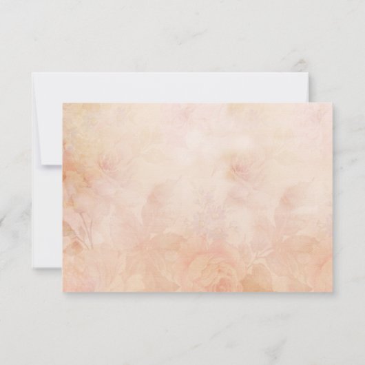 ロマンチックなヴィンテージバラとレースウェディングRSVPカスタム 出欠カード (裏面)