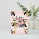 ロマンチックなヴィンテージバラと幾何学的デザイン ポストカード (スタンド正面)