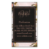 ロマンチックなヴィンテージバラと幾何学的デザイン マグネット名刺 (正面縦)