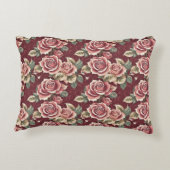 ロマンチックなヴィンテージバラアクセント枕 アクセントクッション (裏面)