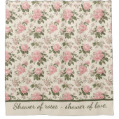 ロマンチックなヴィンテージバラ花花の柄 シャワーカーテン (正面)