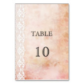 ロマンチックなヴィンテージバラ&レ結婚ースのテーブル番号 テーブルナンバー (正面)