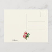 ロマンチックなヴィンテージバレンタインハートとバラ シーズンポストカード (裏面)