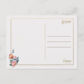 ロマンチックなヴィンテージバレンタインバラとハート シーズンポストカード (裏面)