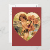 ロマンチックなヴィンテージバレンタイン シーズンポストカード (正面/裏面)