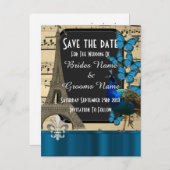 ロマンチックなヴィンテージパリは日付を保存 案内ポストカード (正面/裏面)