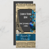 ロマンチックなヴィンテージパリ結婚式プログラム プログラム (正面/裏面)