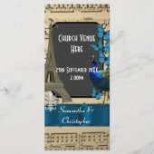 ロマンチックなヴィンテージパリ結婚式プログラム プログラム (正面)