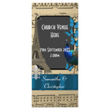 ロマンチックなヴィンテージパリ結婚式プログラム