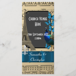 ロマンチックなヴィンテージパリ結婚式プログラム プログラム