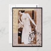 ロマンチックなヴィンテージフランスのスタイルはがき ポストカード (正面/裏面)