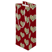 ロマンチックなヴィンテージフローラハート ワインギフトバッグ (裏面アングル)