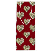 ロマンチックなヴィンテージフローラハート ワインギフトバッグ (裏面)