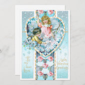 ロマンチックなヴィンテージフローラバレンタイン シーズンカード (正面/裏面)