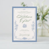 ロマンチックなヴィンテージフローラ結婚式招待状 招待状 (スタンド正面)