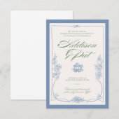 ロマンチックなヴィンテージフローラ結婚式招待状 招待状 (正面/裏面)