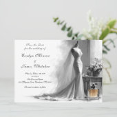 ロマンチックなヴィンテージブライダル結婚式の日付を保存 セーブザデート (スタンド正面)