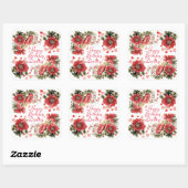 ロマンチックなヴィンテージポピーとハート誕生日 スクエアシール (シート)