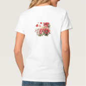 ロマンチックなヴィンテージポピーとハート Tシャツ (裏面)