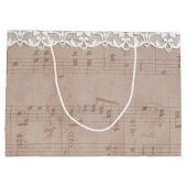 ロマンチックなヴィンテージミュージックシー結婚ト&レース ラージペーパーバッグ (裏面)