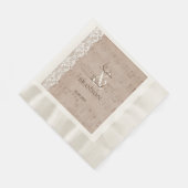 ロマンチックなヴィンテージミュージックシー結婚ト&レース 縁ありランチョンナプキン (角)