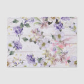 ロマンチックなヴィンテージレトロフラワーズオンバーンウッド 薄葉紙 (正面)
