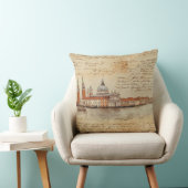 ロマンチックなヴィンテージヴェネツィアのアートワークとスクリプト クッション (椅子)