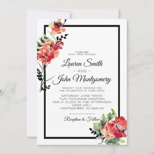 ロマンチックなヴィンテージ園 | 結婚s 招待状 (正面)