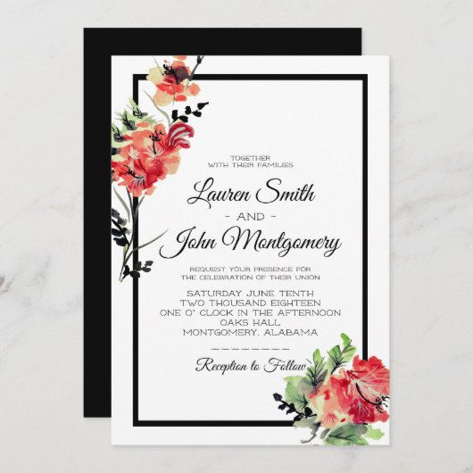 ロマンチックなヴィンテージ園 | 結婚s 招待状 (正面/裏面)