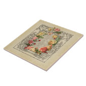 ロマンチックなヴィンテージ彫刻バラ タイル (側面)