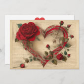 ロマンチックなヴィンテージ心のこもった恋人詩形見 シーズンカード (正面/裏面)